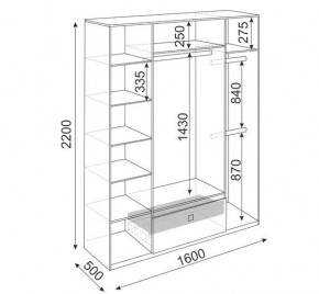 Шкаф 4 двери Глэдис М24 (Дуб Золотой/Цемент светлый) в Надыме - nadym.mebel24.online | фото 3