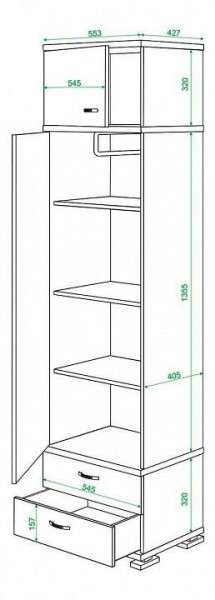 Шкаф платяной Домино КС-10 в Надыме - nadym.mebel24.online | фото 3