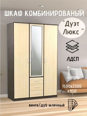 Шкаф комбинированный Дуэт Люкс с зеркалом в Надыме - nadym.mebel24.online | фото 3