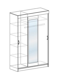 Шкаф-купе Басса ШКК 551 шимо шимо светлый/темный в Надыме - nadym.mebel24.online | фото 3