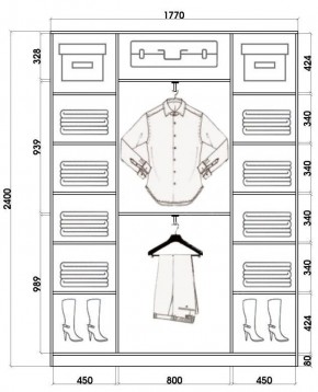 Шкаф-купе ХИТ 24-4-18/2-555 (420) в Надыме - nadym.mebel24.online | фото 3
