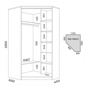 Шкаф-купе ХИТ-У-L-22-64-88 в Надыме - nadym.mebel24.online | фото 3