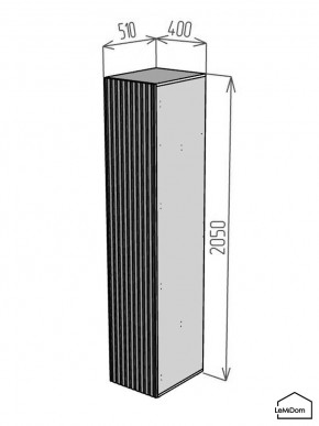 Шкаф Linnea MHR-1-2 2050х400х510 (Белый-М 11.1.2) в Надыме - nadym.mebel24.online | фото 2