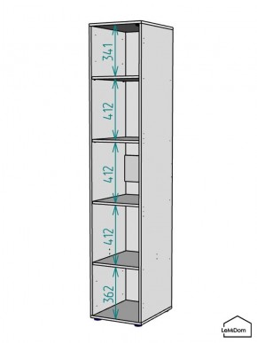 Шкаф Linnea MHR-1-2 2050х400х510 (Графит-М 11.1.25) в Надыме - nadym.mebel24.online | фото 3