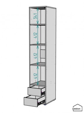 Шкаф Linnea MHR-1-3 2050х400х510 (Белый-М 11.1.2) в Надыме - nadym.mebel24.online | фото 4