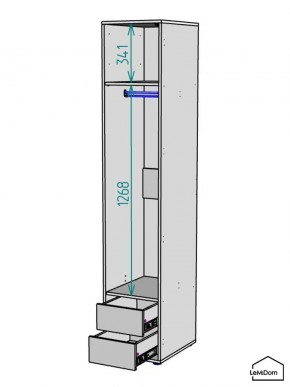 Шкаф Linnea MHR-1PO-3 2050х400х510 (Белый-М 11.1.2) в Надыме - nadym.mebel24.online | фото 3
