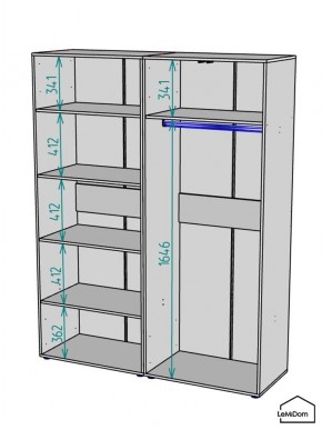 Шкаф Linnea MHR-4-1 2050х1600х510 (Белый-М 11.1.2) в Надыме - nadym.mebel24.online | фото 3