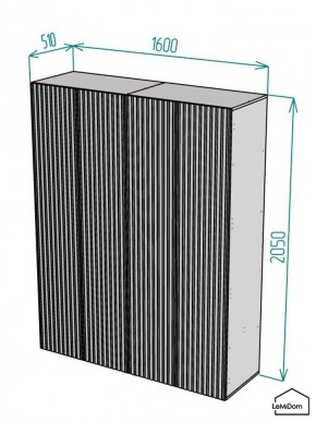 Шкаф Linnea MHR-4-2 2050х1600х510 (Белый-М 11.1.1) в Надыме - nadym.mebel24.online | фото 2