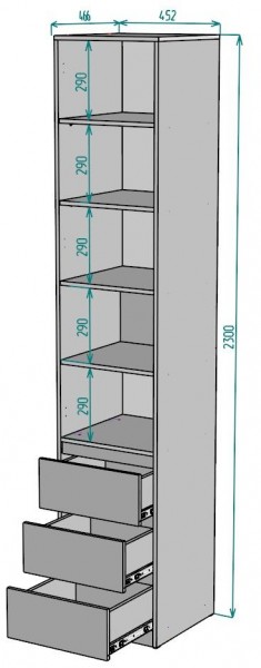 Шкаф Мальта H160 в Надыме - nadym.mebel24.online | фото 2