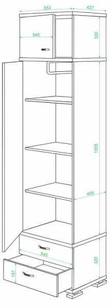 Шкаф платяной КС-10 в Надыме - nadym.mebel24.online | фото 2