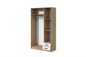 Шкаф распашной Эконом (Дуб крафт золотой/Белый текстурный) в Надыме - nadym.mebel24.online | фото 2