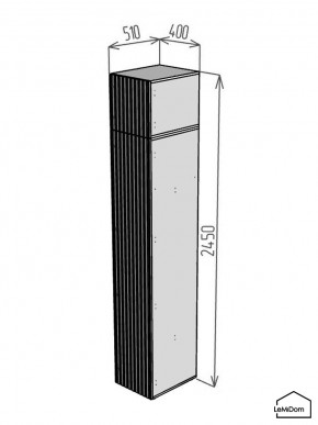 Шкаф с антресолью Linnea MHR-1A-3 2450х400х510 (ДВ-М 11.1.25) в Надыме - nadym.mebel24.online | фото 2