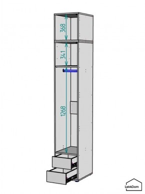 Шкаф с антресолью Linnea MHR-1A-3 2450х400х510 (Графит-М 11.1.25) в Надыме - nadym.mebel24.online | фото 3