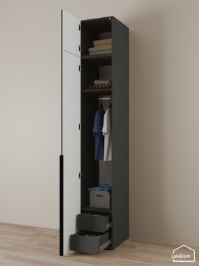 Шкаф с антресолью Linnea MHR-1A-3 2450х400х510 (Графит-М 11.1.25) в Надыме - nadym.mebel24.online | фото 5