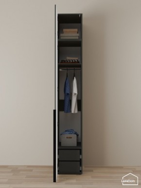 Шкаф с антресолью Linnea MHR-1A-3 2450х400х510 (Графит-М 11.1.25) в Надыме - nadym.mebel24.online | фото 6