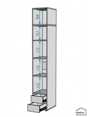 Шкаф с антресолью Linnea MHR-1A-4 2450х400х510 (Белый-М 11.1.2) в Надыме - nadym.mebel24.online | фото 3