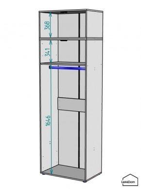 Шкаф с антресолью Linnea MHR-2A-1 2450х800х510 (Графит-М 11.1.25) в Надыме - nadym.mebel24.online | фото 3