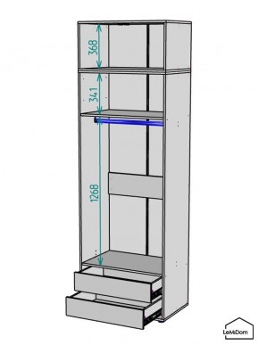 Шкаф с антресолью Linnea MHR-2A-3 2450х800х510 (Белый-М 11.1.2) в Надыме - nadym.mebel24.online | фото 3