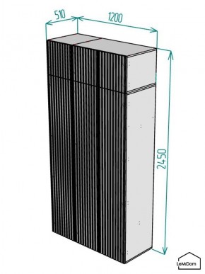 Шкаф с антресолью Linnea MHR-3A-2 2450х1200х510 (ДВ-М 11.1.25) в Надыме - nadym.mebel24.online | фото 2