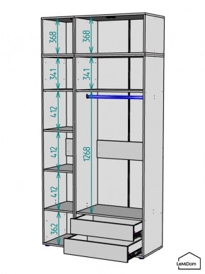 Шкаф с антресолью Linnea MHR-3A-2 2450х1200х510 (ДВ-М 11.1.25) в Надыме - nadym.mebel24.online | фото 3