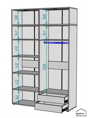 Шкаф с антресолью Linnea MHR-4A-2 2450х1600х510 (ДВ-М 11.1.25) в Надыме - nadym.mebel24.online | фото 3