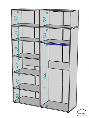 Шкаф с антресолью Linnea MHR-4POA-1 2450х1600х510 (Белый-М 11.1.2) в Надыме - nadym.mebel24.online | фото 3