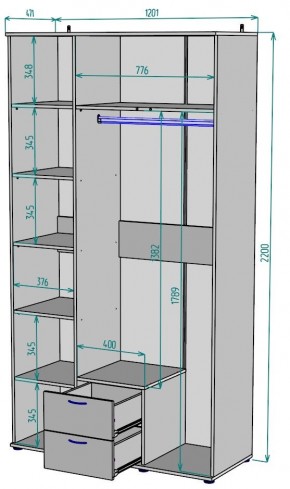 Шкаф с зеркалом Ольга H54_M в Надыме - nadym.mebel24.online | фото 2