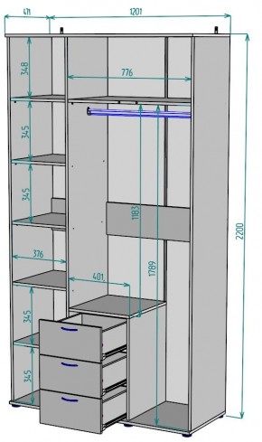 Шкаф с зеркалом Ольга H57_M в Надыме - nadym.mebel24.online | фото 2