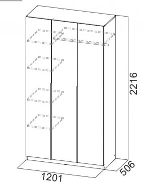 Шкаф ШК-5 (1200) Графит серый в Надыме - nadym.mebel24.online | фото