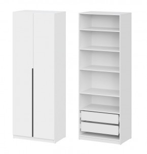 Шкаф ШК-5 + 4 полки + ящики (800) Белый текстурный в Надыме - nadym.mebel24.online | фото 1