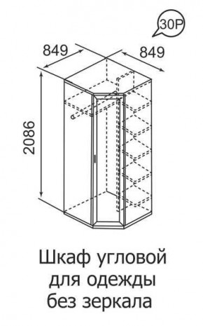 Шкаф угловой для одежды Ника-Люкс 30 без зеркал в Надыме - nadym.mebel24.online | фото 3