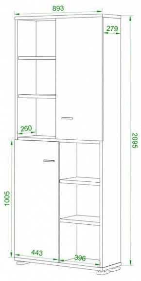 Шкаф-витрина Домино ПУ-30-2-ФС в Надыме - nadym.mebel24.online | фото 2