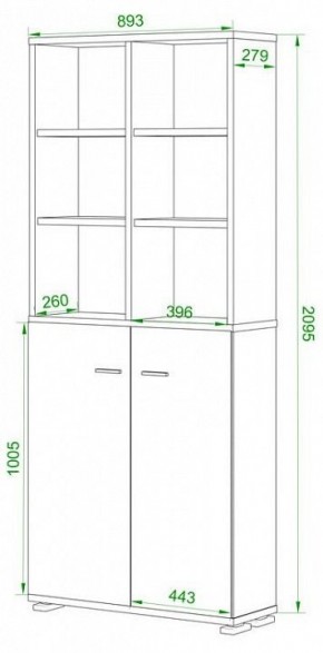 Шкаф-витрина Домино ПУ-30-4-ФС в Надыме - nadym.mebel24.online | фото 2