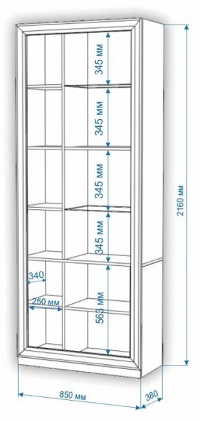 Шкаф-витрина Нобиле ШВтВ-ФСД-БЯН в Надыме - nadym.mebel24.online | фото 3