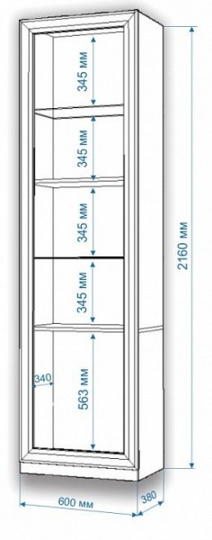 Шкаф-витрина Нобиле ВтВ-ФСД-БЯН в Надыме - nadym.mebel24.online | фото 2