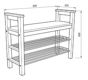 Скамья 85 Кантри для обуви, массив сосны, цвет белый в Надыме - nadym.mebel24.online | фото 3