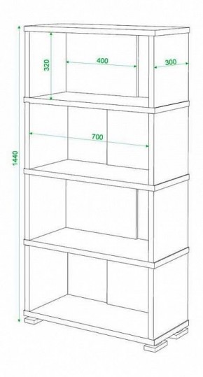 Стеллаж книжный Домино нельсон СБ-10_4 в Надыме - nadym.mebel24.online | фото 2