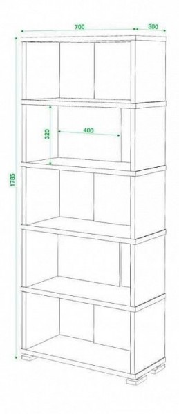 Стеллаж книжный Домино нельсон СБ-10_5 в Надыме - nadym.mebel24.online | фото 2