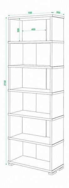 Стеллаж книжный Домино нельсон СБ-10_6 в Надыме - nadym.mebel24.online | фото 2
