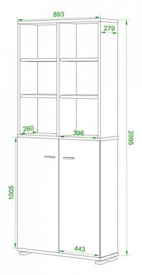 Стеллаж комбинированный Домино Лайт ПУ-30-4 в Надыме - nadym.mebel24.online | фото 2