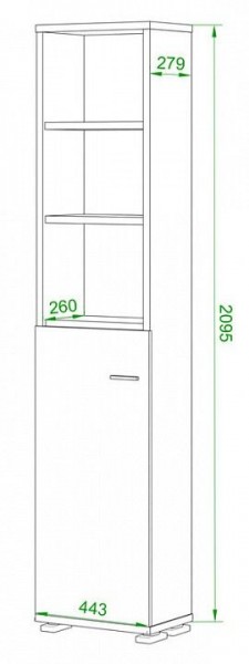 Стеллаж комбинированный Домино ПУ-20-2 в Надыме - nadym.mebel24.online | фото 2