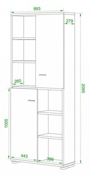 Стеллаж комбинированный Домино ПУ-30-2 в Надыме - nadym.mebel24.online | фото 2