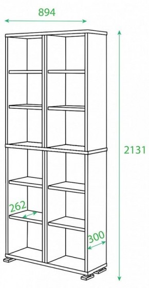 Стеллаж комбинированный Домино ПУ-30-4 в Надыме - nadym.mebel24.online | фото 2