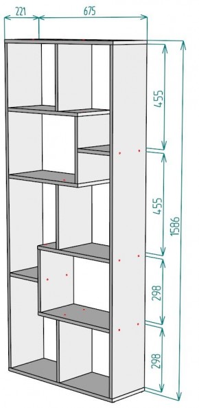 Стеллаж S8 1586х675х221 в Надыме - nadym.mebel24.online | фото 2