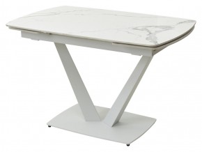Стол ALATRI 120 GLOSS STATUARIO WHITE SOLID CERAMIC / WHITE, ®DISAUR в Надыме - nadym.mebel24.online | фото 1