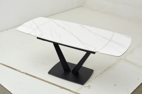 Стол ALATRI 120 MATT WHITE MARBLE SOLID CERAMIC / BLACK, ®DISAUR в Надыме - nadym.mebel24.online | фото 1