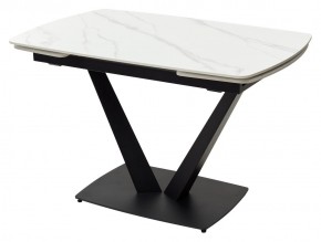 Стол ALATRI 120 MATT WHITE MARBLE SOLID CERAMIC / BLACK, ®DISAUR в Надыме - nadym.mebel24.online | фото 2