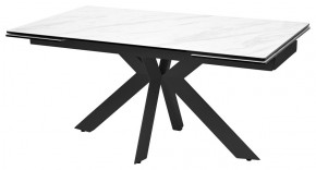 Стол BELLUNO 160 MARBLES KL-99 Белый мрамор матовый, итальянская керамика/ черный каркас, ®DISAUR в Надыме - nadym.mebel24.online | фото 1
