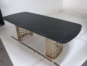 Стол CHIAVARI 220 KL-116 Черный мрамор матовый, итальянская керамика / бронзовый, ®DISAUR в Надыме - nadym.mebel24.online | фото 6
