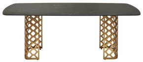 Стол CHIAVARI 220 KL-116 Черный мрамор матовый, итальянская керамика / бронзовый, ®DISAUR в Надыме - nadym.mebel24.online | фото 8
